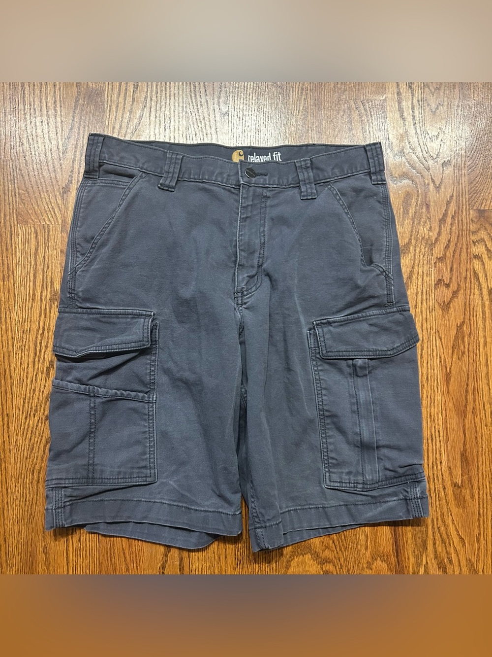 Carhartt Cargo Shorts Mens 32 Gray Relaxed Fit Canvas Stretch Workwear Casual